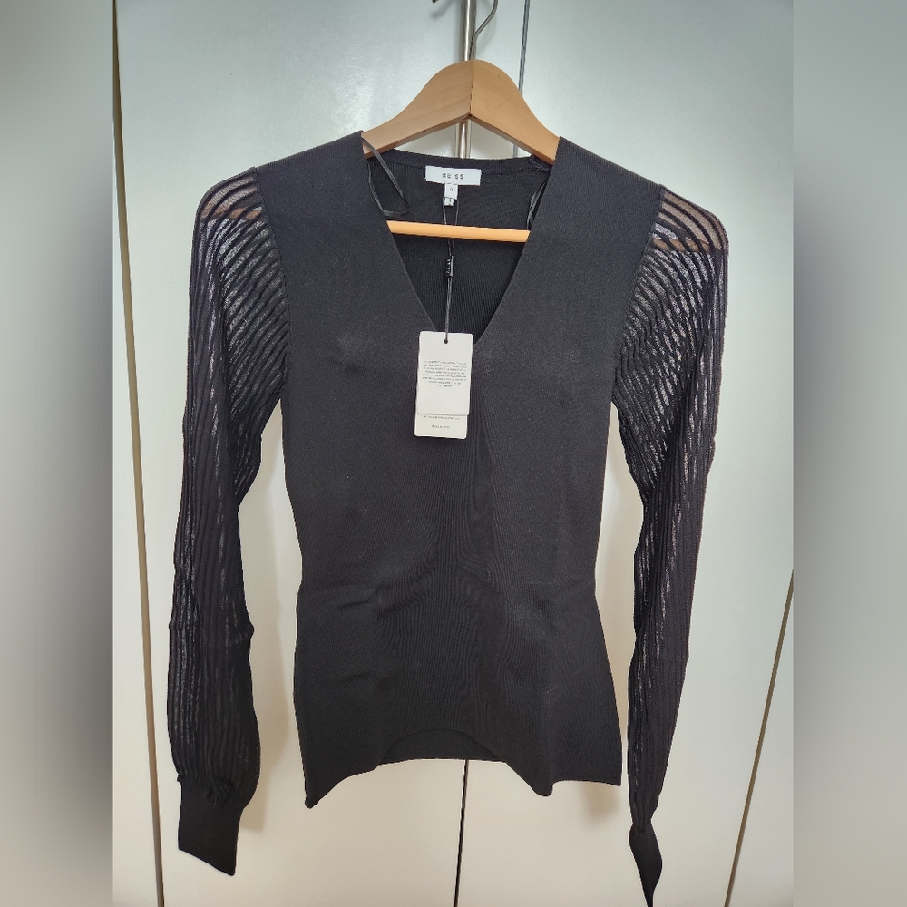 V-neck black sweater